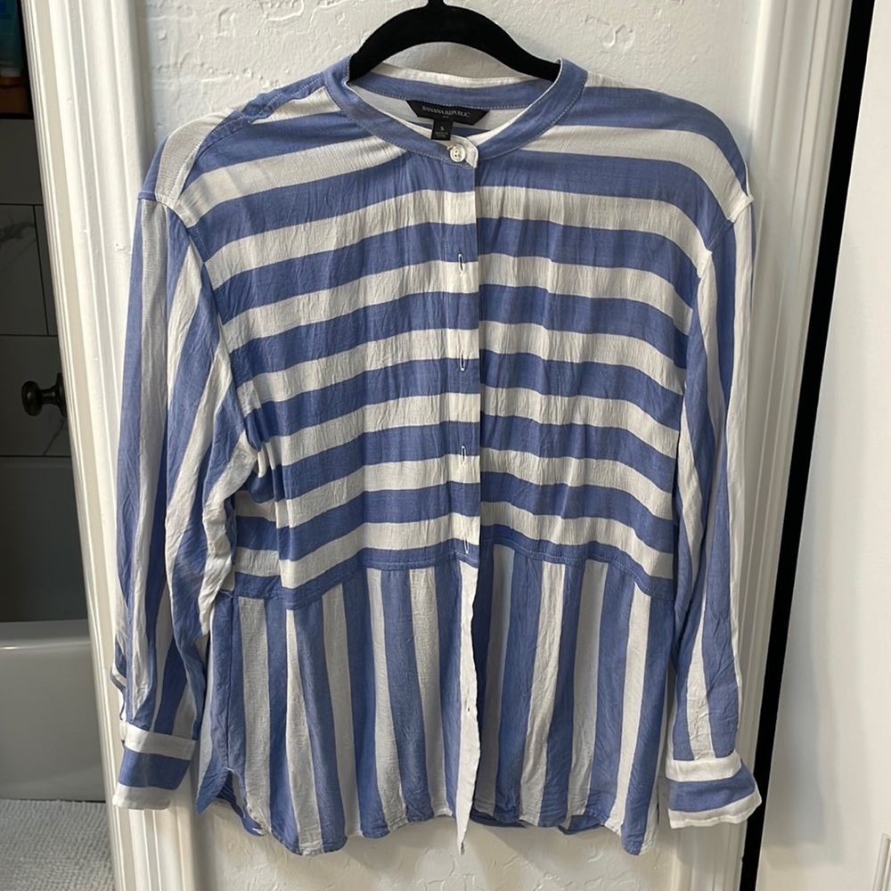 Button down the front beachy blouse